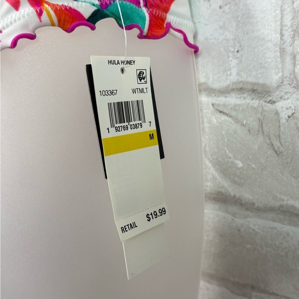NWT Hula Honey Macy’s Bikini Swimsuit White Multicolor Small - Picture 4 of 16